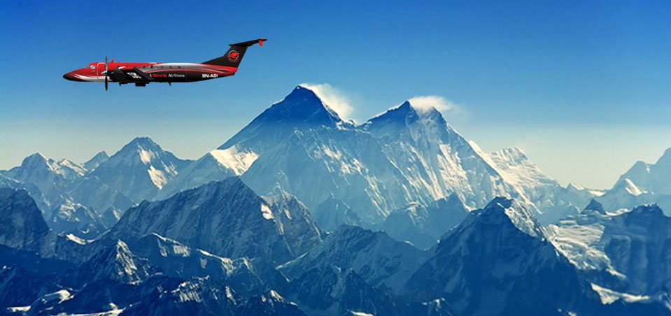 mountain flight in Nepal