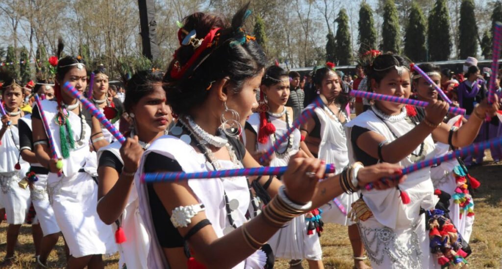 Stick dance at Pokhara street festival