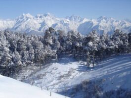 Snowfall in Khaptad luring domestic tourists