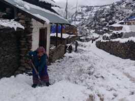 Heavy snowfall in Humla and Mugu